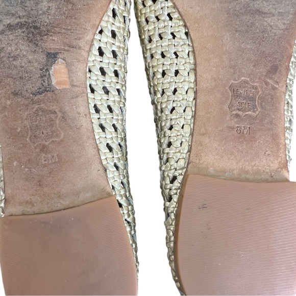 Tory Burch Pasadena Metallic Leather Woven Ballet Flats - Picture 10 of 11